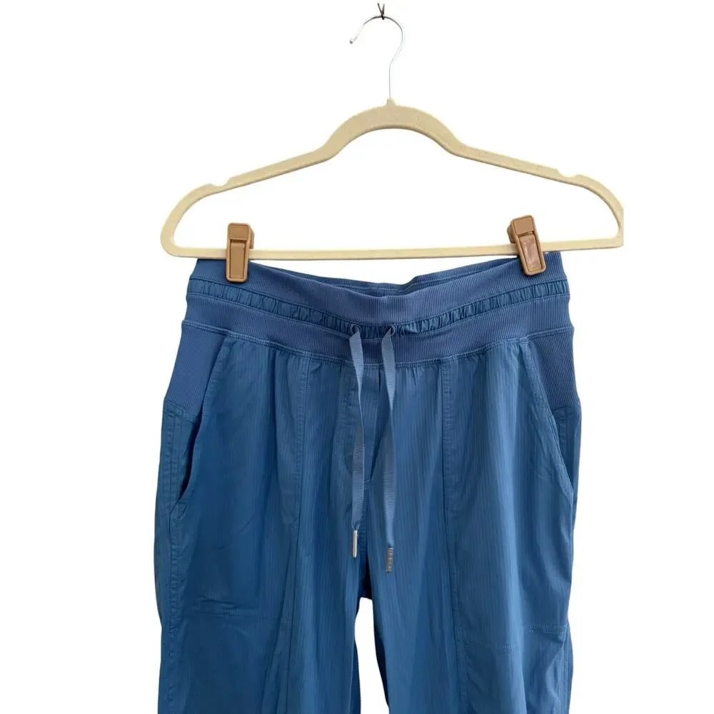 Lululemon Dance Studio Mid Rise Crop Jogger Pants 6 Blue Drawstring #NE178